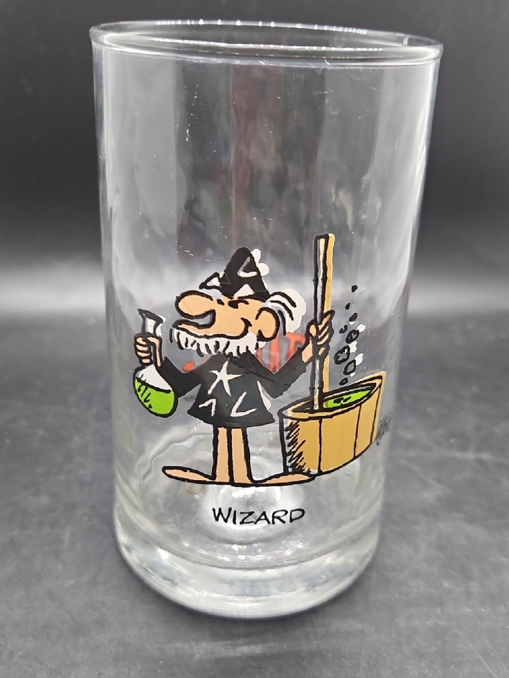 1983 Arby's Wizard of ID collector series glass Of  cartoon Wizard graphic